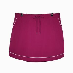 Izod Fusha With White Trim Drawstring Curved Hemline Golf Skort Size 14